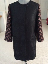 Authentic Etro Topper Coat Multicolored Mainly Black Size 8 Us 44it