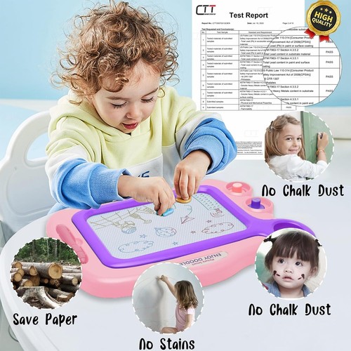 Toddler Toys Age 1-2,Erasable Toys for 1 2 Year Old Girl Magnetic Drawing Board - Picture 4 of 13