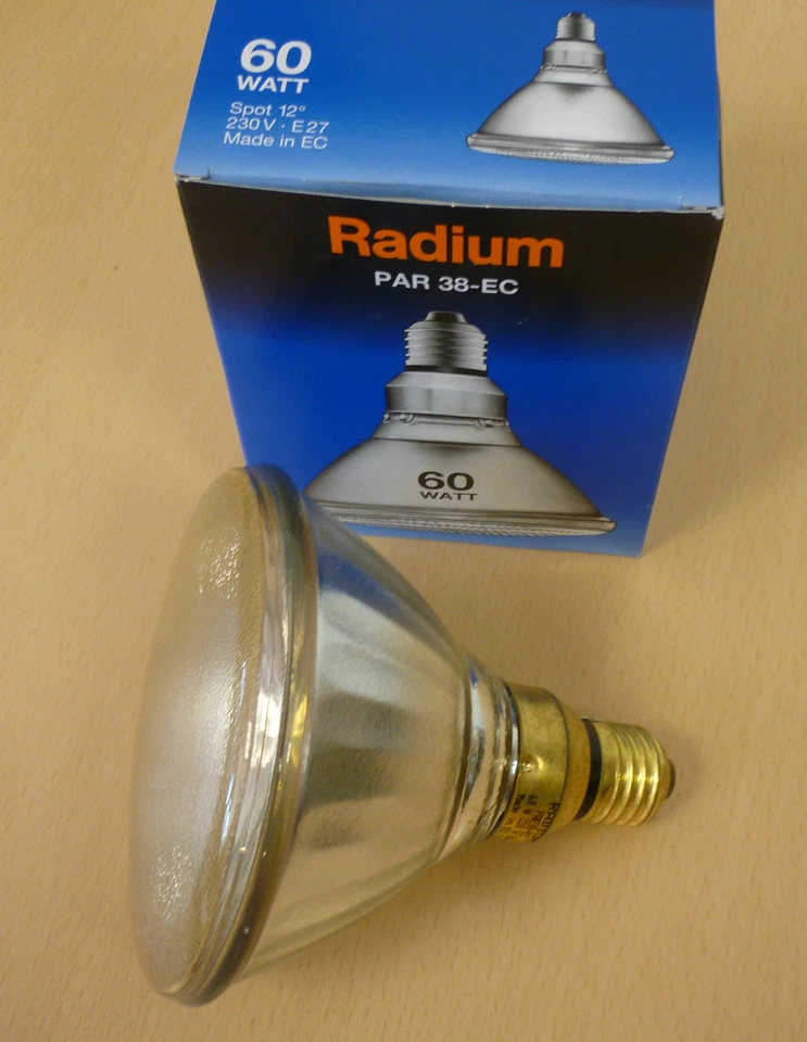 OSRAM/RADIUM PAR 38 E27 Strahler  Lampe 60W 75W 80W 120W FLOOD SPOT Leuchtmittel - Bild 4 von 4