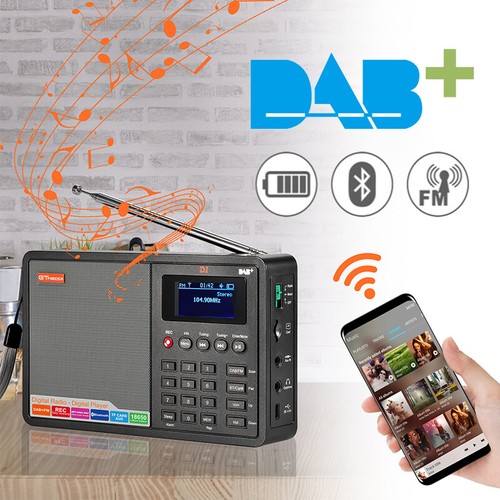 DAB/DAB+ FM Radio Tragbare Digitalradio Bluetooth Lautsprecher Radiowecker Akku