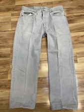 VTG Levi's 501 90s Gray Rare Blank Red Tab USA Made Denim Jean's 32x26 hemmed