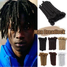 US Black 100% Handmade Dreadlocks Men Hair Crochet Extensions Real Sotf As Human