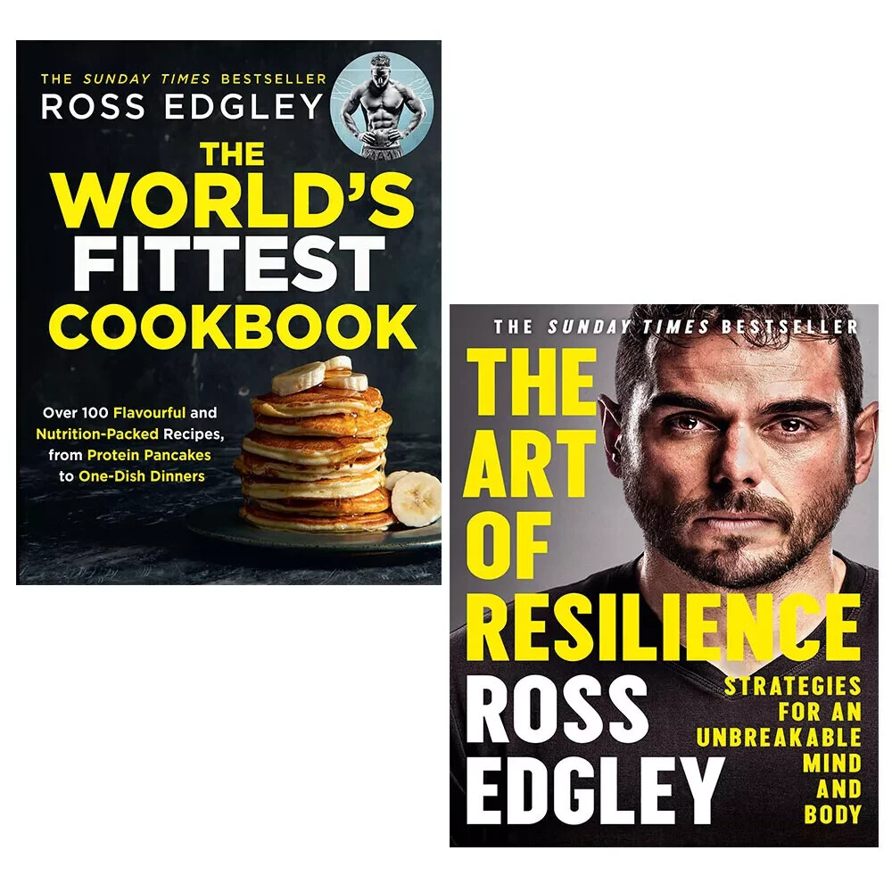 Ross Edgley 2 Books Collection Set Art of Resilience, World’s Fittest Cookbook