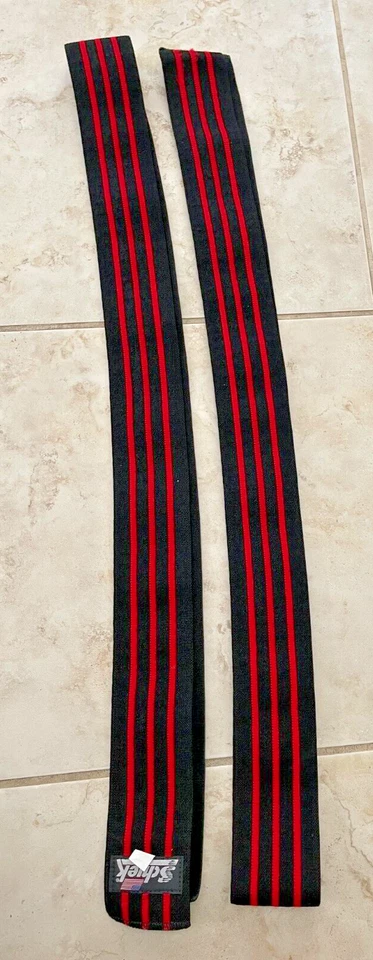 Schiek Red & Black Knee Wraps - 78" Length x 3" Model 1178B - Image 4 of 4