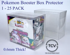 Pokémon Booster Box Protector Case - 0.6mm Thickness Strong Plastic (1-25 Pack)