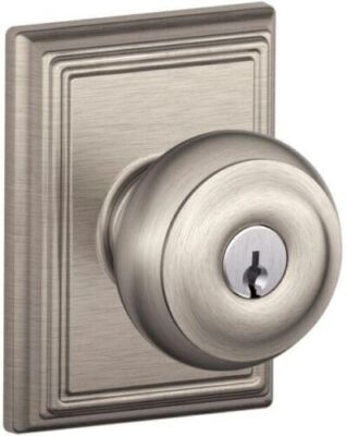 Schlage Georgian Keyed Entry Door Knob with Addison Trim F51A GEO ADD