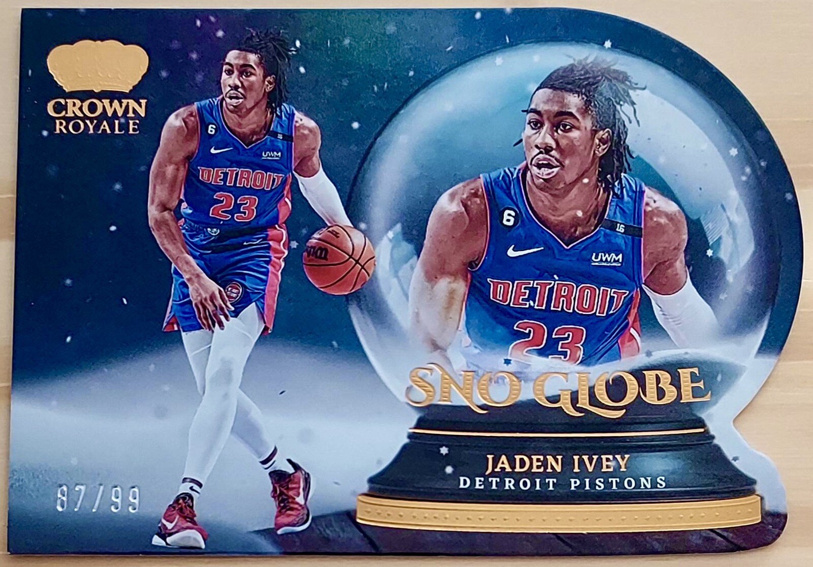 2022-23 Panini Crown Royale Jaden Ivey Sno Globe Die Cut #19 Rookie RC /99