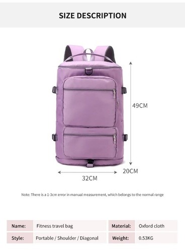 Large Capacity Shoulder Travel Backpack Sports Luggage Zipper Multifunction Bag - Bild 18 von 30