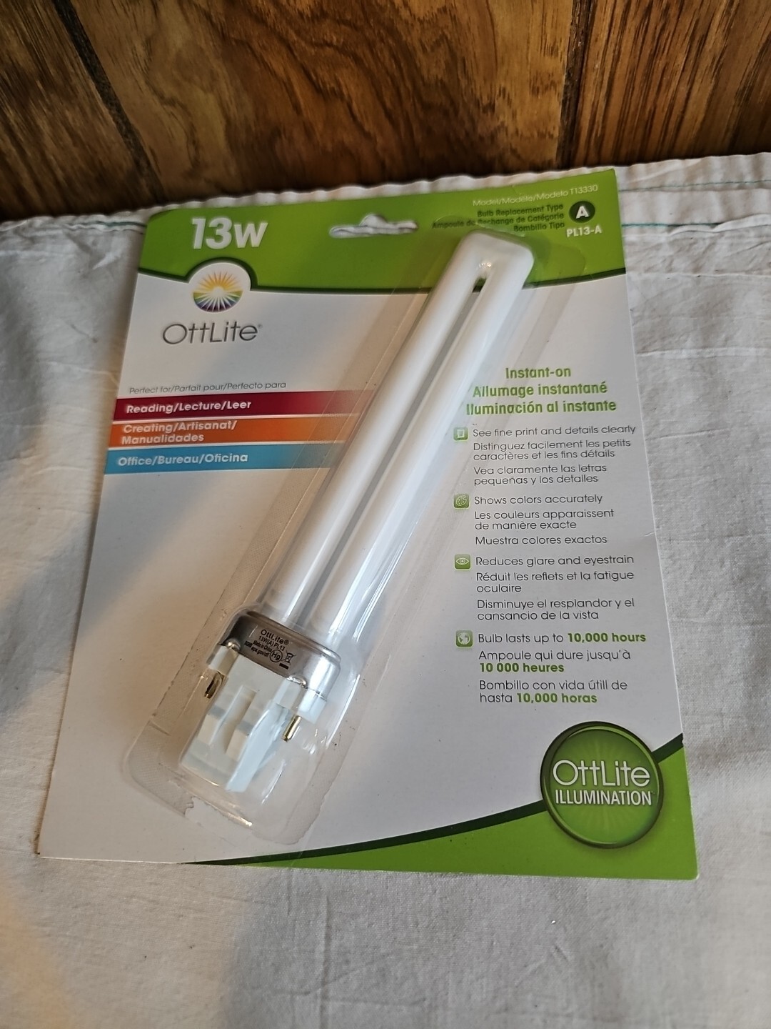 Genuine OttLite PL13A 13Watt Replacement Bulb T13330 Type A Ott Lite