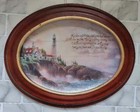 Bradford Exchange Thomas Kinkade "Clearing Storms" Guiding Lights Wood Framed Pl