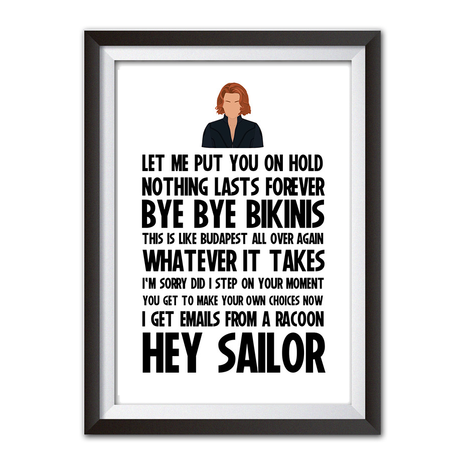 Impresión A4 Black Widow Natasha Romanoff Marvel Quotes