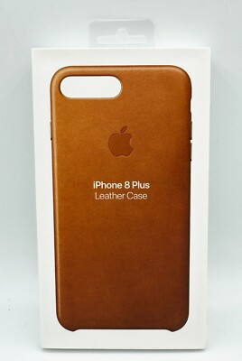 Original / Original Apple iPhone 7 Plus & 8 Plus Leder Case Sattelbraun