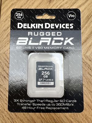 Delkin Devices robuste schwarze SD UHS-II V90 246GB Karte brandneu mit Etikett uA 399 £