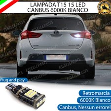 LAMPADA T15 W16W 15 LED CANBUS PER TOYOTA AURIS II 6000K BIANCO RETROMARCIA