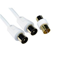 Image of TV Coaxial Cable Male to Male with Female to Female Coupler 20 Metre