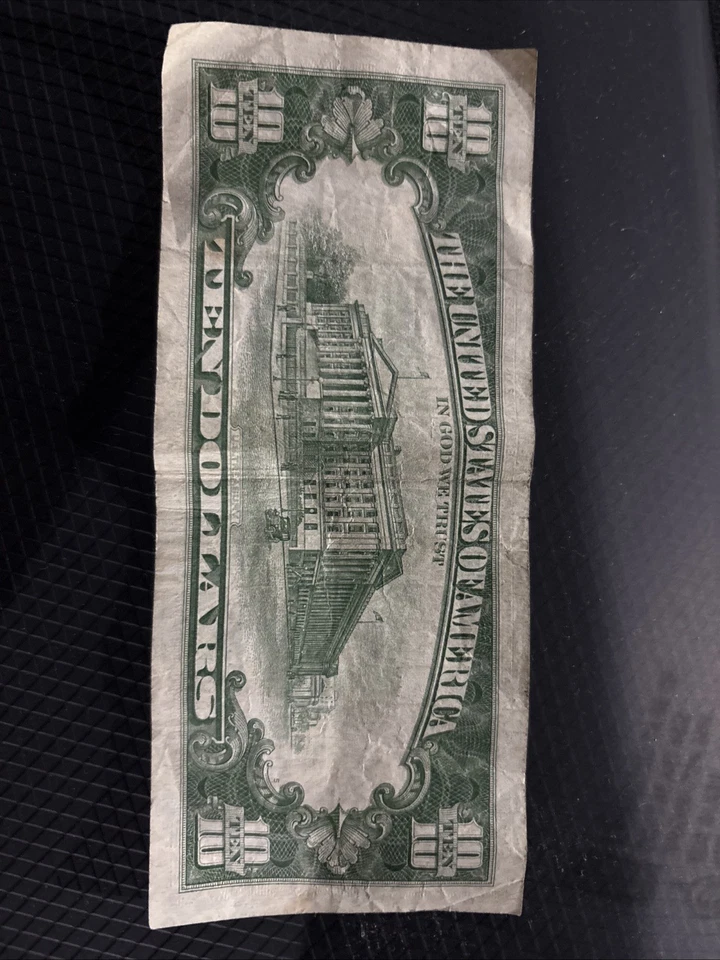 $10 Bill Series 1963 A - Old Ten Dollar Bill - Image 2 of 2