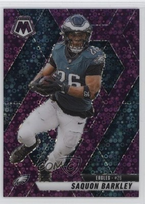 2025 Panini Mosaic No Huddle Purple Mosaic Prizm 42/50 Saquon Barkley #212 1s6n