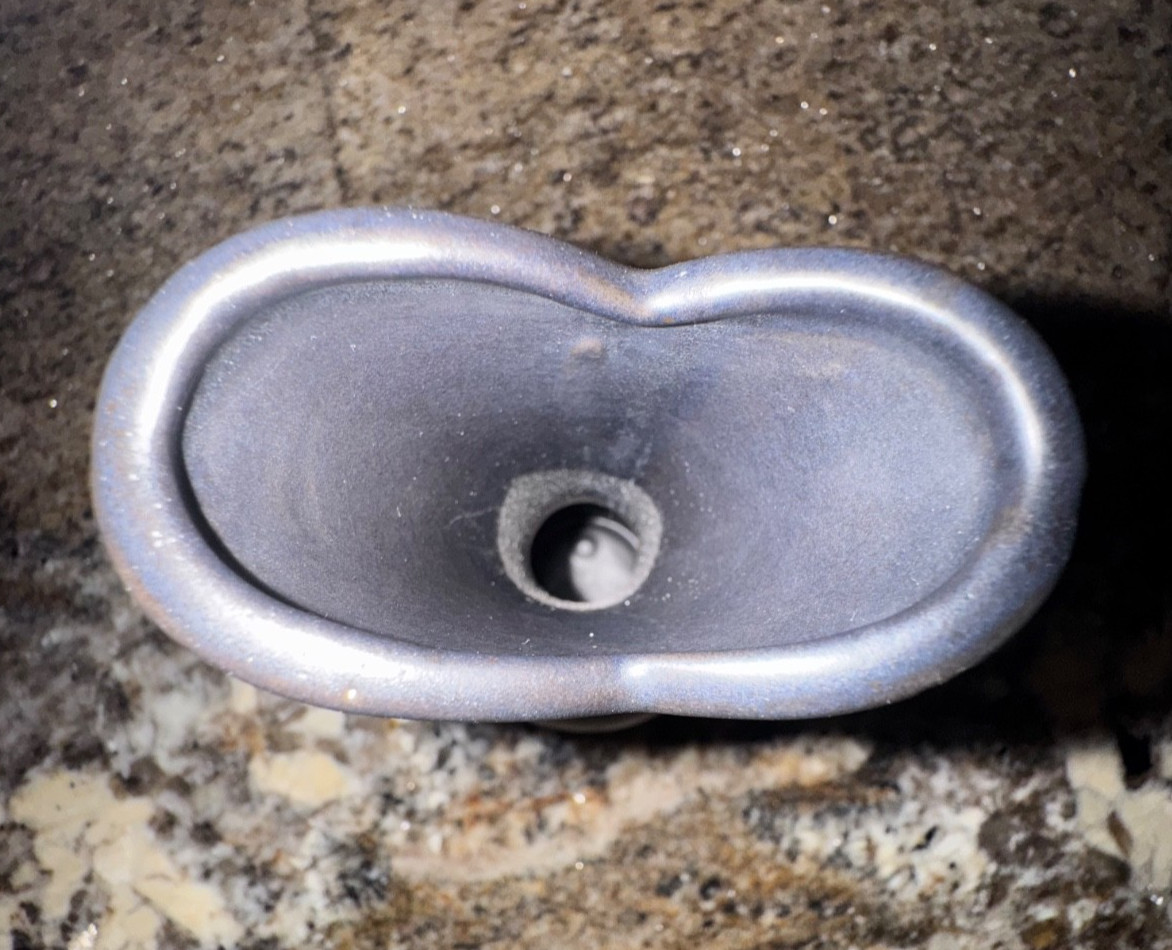 Vintage Haeger Art Pottery Black Mystique Orange Red Lava Drip MCM Vase #4001