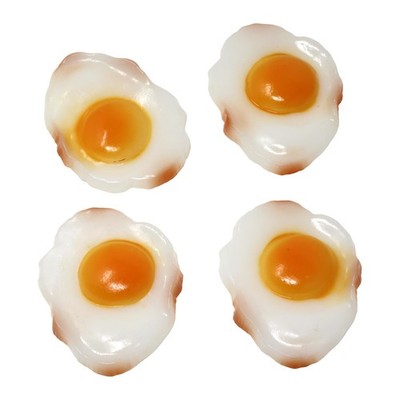 Honbay 4PCS Lifelike Artificial Fried Eggs PVC Resin Fake Food Medium, Yellow