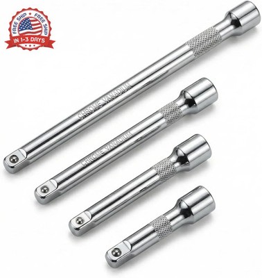 EMSTAR 4PCS 1/4'' Drive Socket Extension Bar Set, 2'' / 50mm, 3'' / 75mm, 4'' / 100m