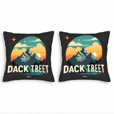 Scenic Mountain Sunset Throw Pillow Covers - Set of 2 18x18in Decorative 