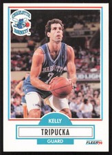 1990-91 Fleer - Kelly Tripucka #21 Black Line Under Biographical Information
