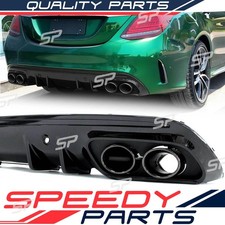 Rear Diffuser Black Exhaust Tips For Mercedes W205 C250 C300 C450 Amg Sedan Rear Diffuser Black Exhaust Tips For Mercedes W205 C250 C300 C450 Amg Sedan