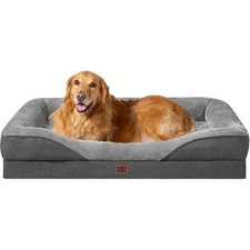 Hundebett orthopädisch, Memory Foam, , Rutschfest, Groß, Grau
