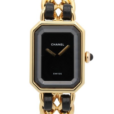 CHANEL Premiere M Armbanduhr H0001 Quarz vergoldet Leder gebraucht Damen Coco
