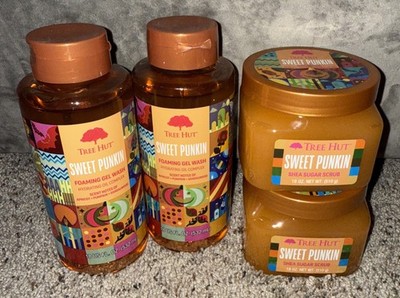 2 Tree Hut Sweet Punkin Foaming Gel Wash & Shea Sugar Body Scrub Sets