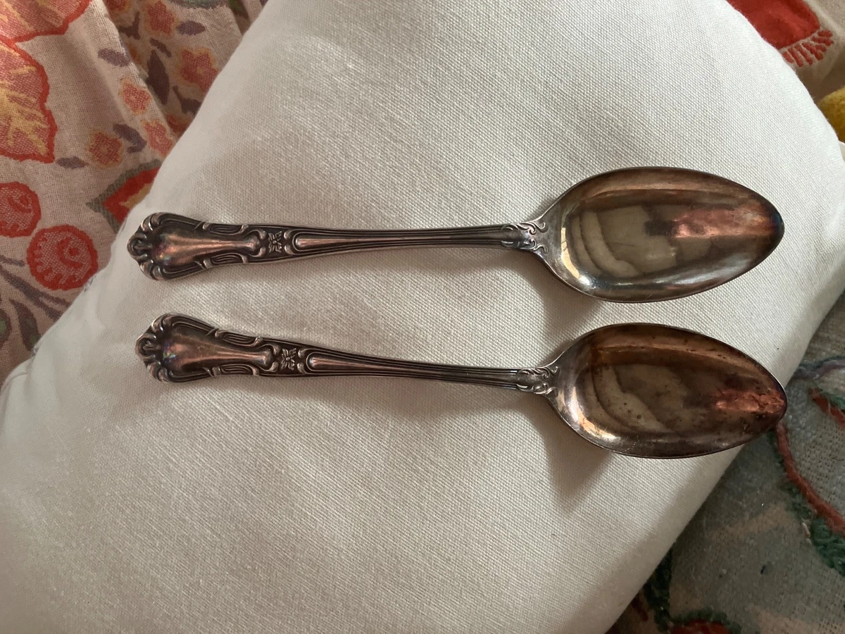 Ornate Silver serving spoons Sheffield England