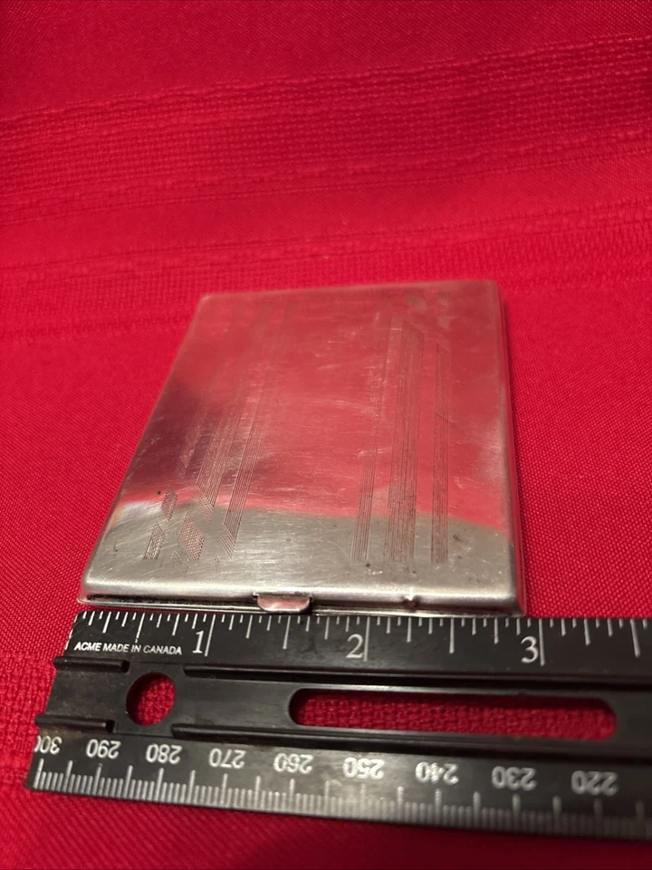 Estuche de cigarrillos vintage de plata esterlina hecho en Canadá 3,6 OZ Foto 3 de 4