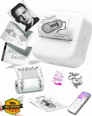 Ponek M02X Mini Sticker Printer White Pocket Photo Printer