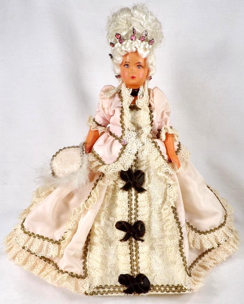 Marie Antoinette Doll Les Poupees de Marly Celluloid Exquisite Hair Gown 8.75in