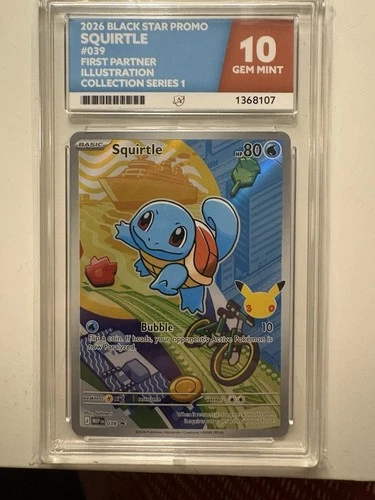 Squirtle First Partners Series 1. Pokemon English Graded Ace 10
