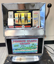 Vintage Bally Electro-Mechanical Slot Machine 809 - Paradise Island 5p / Nickel