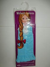 VINTAGE Ideal VELVET Doll Crissy Family RUFFLED UP BLUE ROMPER 8099-4 NOS 1970s