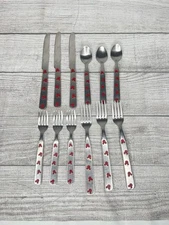 Disney Mickey Mouse Ears Red Stainless Steel Flatware 12 Piece Set Kitchen Set