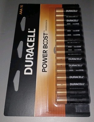 DURACELL POWER BOOST AAA 16 BATTERIES - 16 COUNT LAST 4! NEW & SEALED FREE SHIP