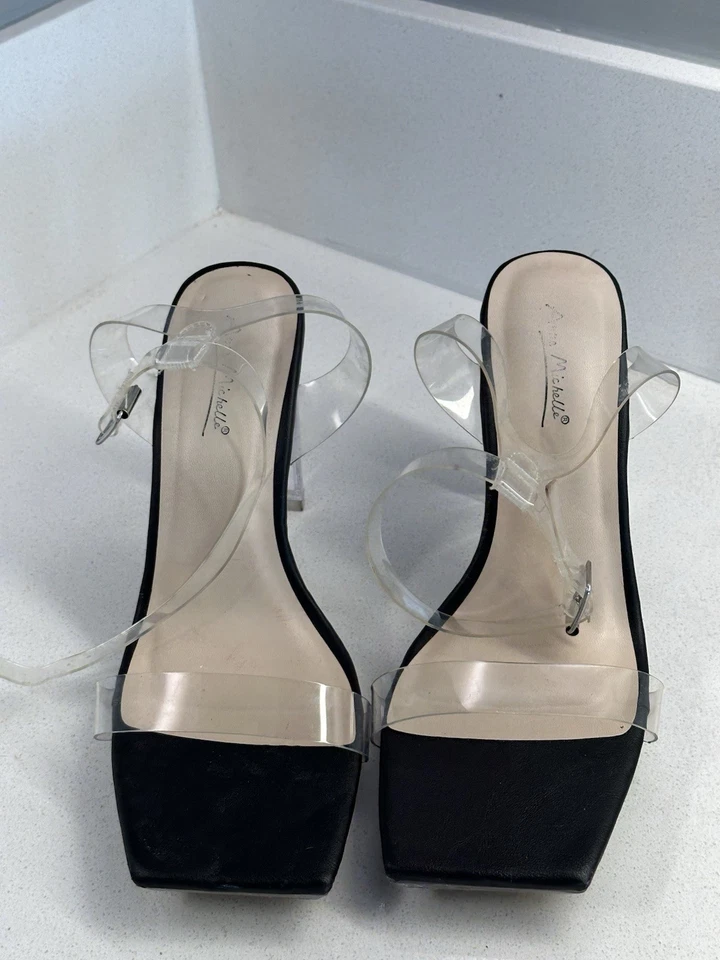 Tacones con correa transparente para mujer talla 10 - tacones transparentes 4,5-5 Foto 3 de 4