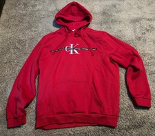 CALVIN KLEIN JEANS RED PULLOVER HOODIE CLASSIC LOGO SIZE XXL