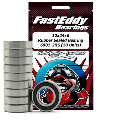 12x24x6 Rubber Sealed Bearing 6901-2RS 10 Units