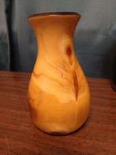 Wood 6in Vase Lathe Turned And Signed On Bottom