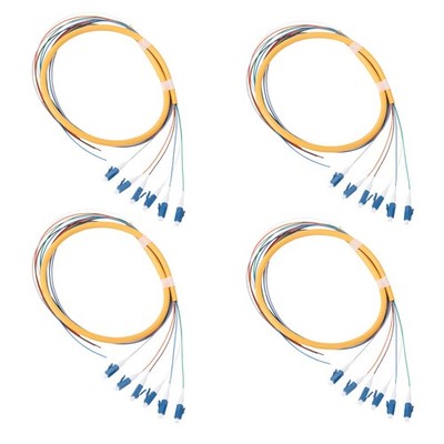 6-Strand LC OS2 Singlemode Pigtail 1.2m, 4-Pack