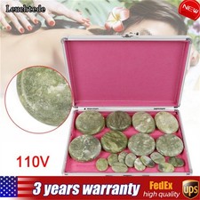 16Pcs Hot Massage Stones Kit Natural Jade Heated Warmer SPA Heating Rock Therapy