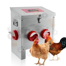 Extra-Large Galvanized Metal 25 lb Chicken Feeder with 4 No-Waste Ports