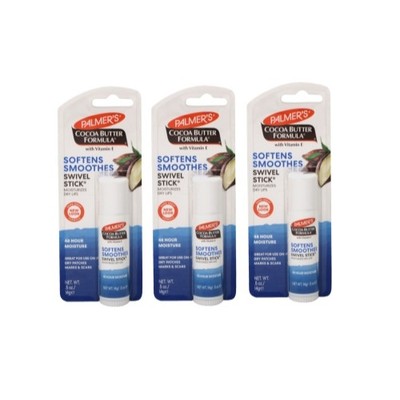 3 Pk Palmers Cocoa Butter Formula Swivel Stick W Vitamin E Moisturizes .5Oz Each
