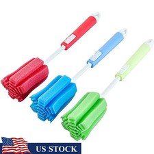 Sponge Brushes Cleaning Glass Bottles Durable Handle Kitchen Tool 3 Pack New
