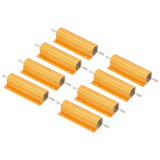 100W 30 Ohm Aluminum Shell Resistor, 8 Pack Aluminum Housing Resistor, Golden