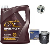 MotoröL Filter Set 5W-30 5 Liter + ÖLablassschraube FüR Lancia Dedra 1.6 90 Ps